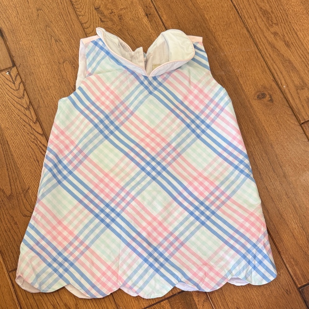 TBBC Plaid Sleeveless Dress with Scalloped Hem